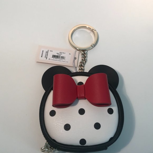 Kate Spade x Disney Minnie Mouse Polka Dot Red Bow Coin Purse - Picture 3 of 4